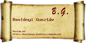 Beslényi Gusztáv névjegykártya